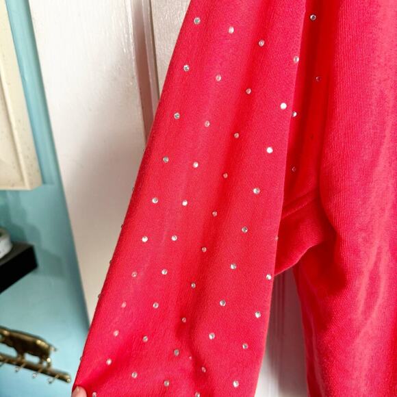 Victoria’s Secret PINK Rhinestone Bling Full Zip Hoodie Logo SPELLOUT Jacket XS - Picture 5 of 12